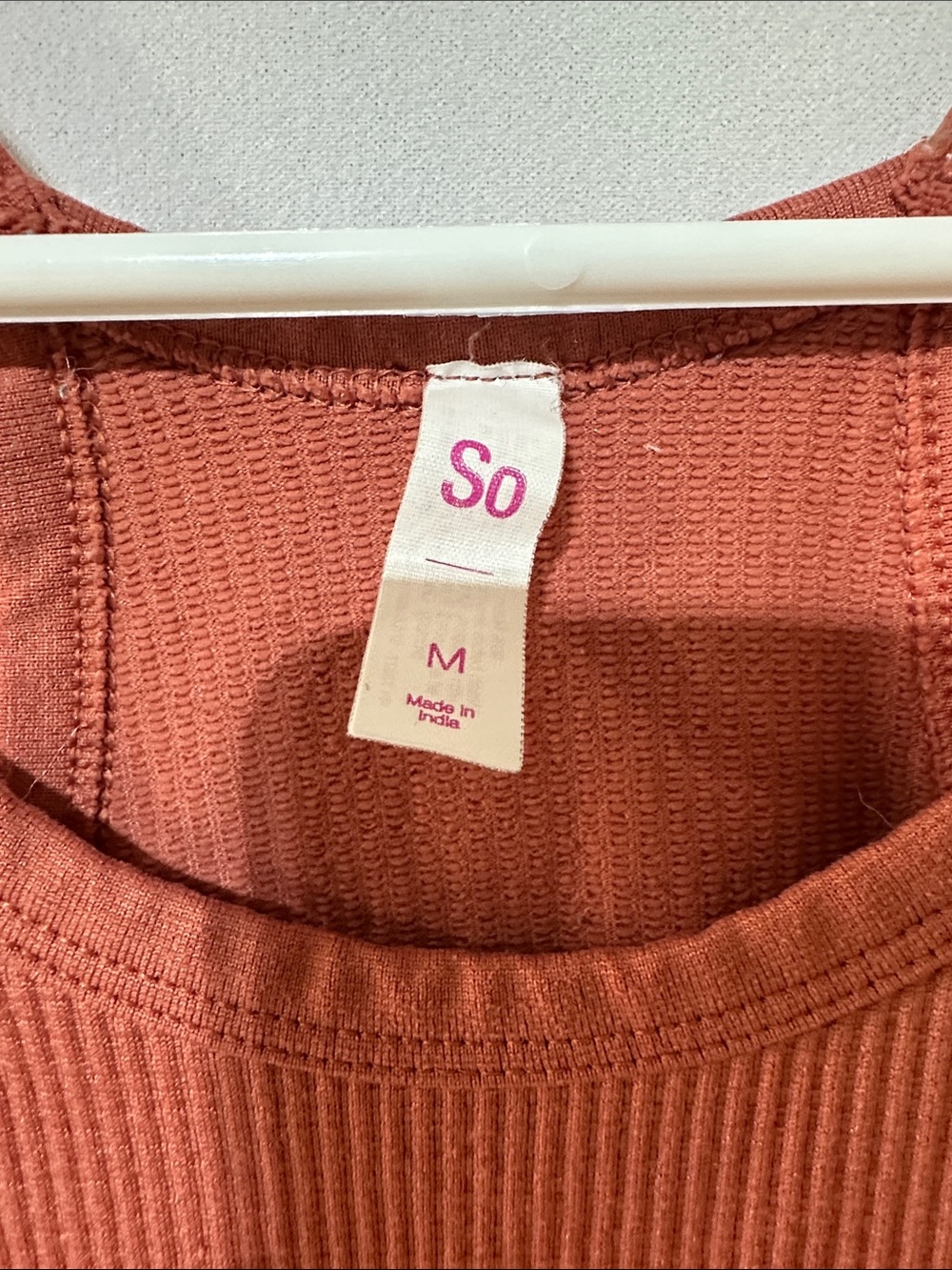 SO Rust Ribbed Cropped Tank Top 0084 - Picture 2 of 3